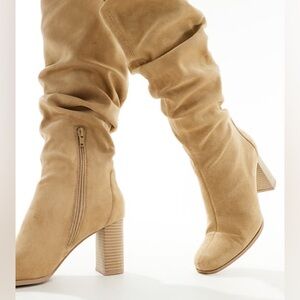 London Rebel above Knee length suede boots size 39